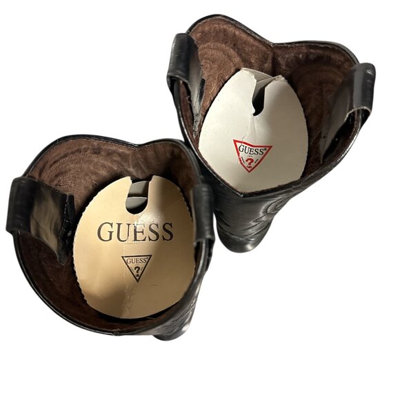 Vintage GUESS by George Marciano Black Cowboy Boots sz 5 1/2 - Picture 8 of 12